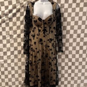 J.J’S House Women’s Floral A - Line Tulle Midi Sweetheart Dress Size Xl